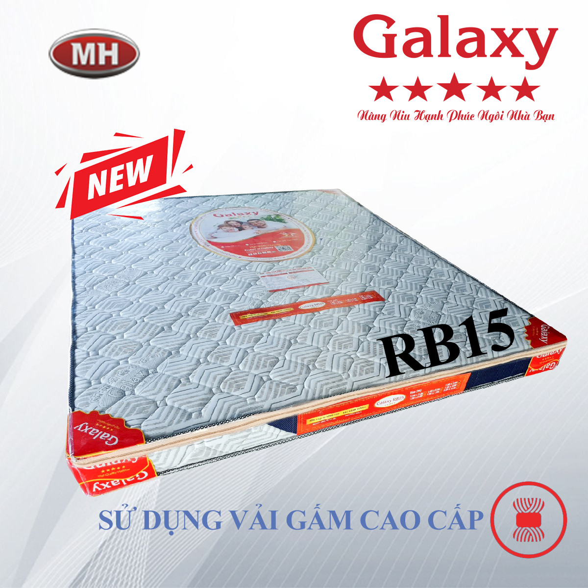 Nệm Cao Su Tổng Hợp Galaxy RB15 - Ảnh 3